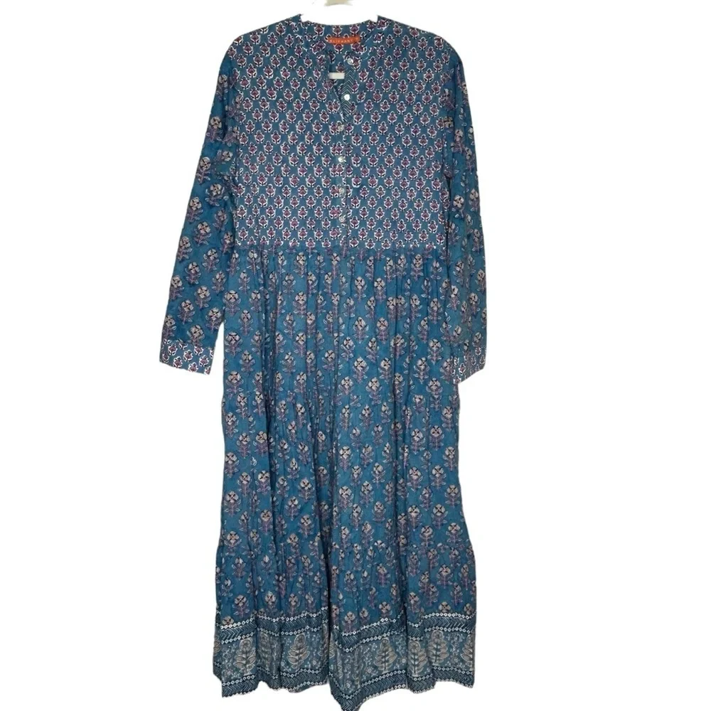 Oliphant Sky Blue Floral Maxi Dress - Picture 5 of 15